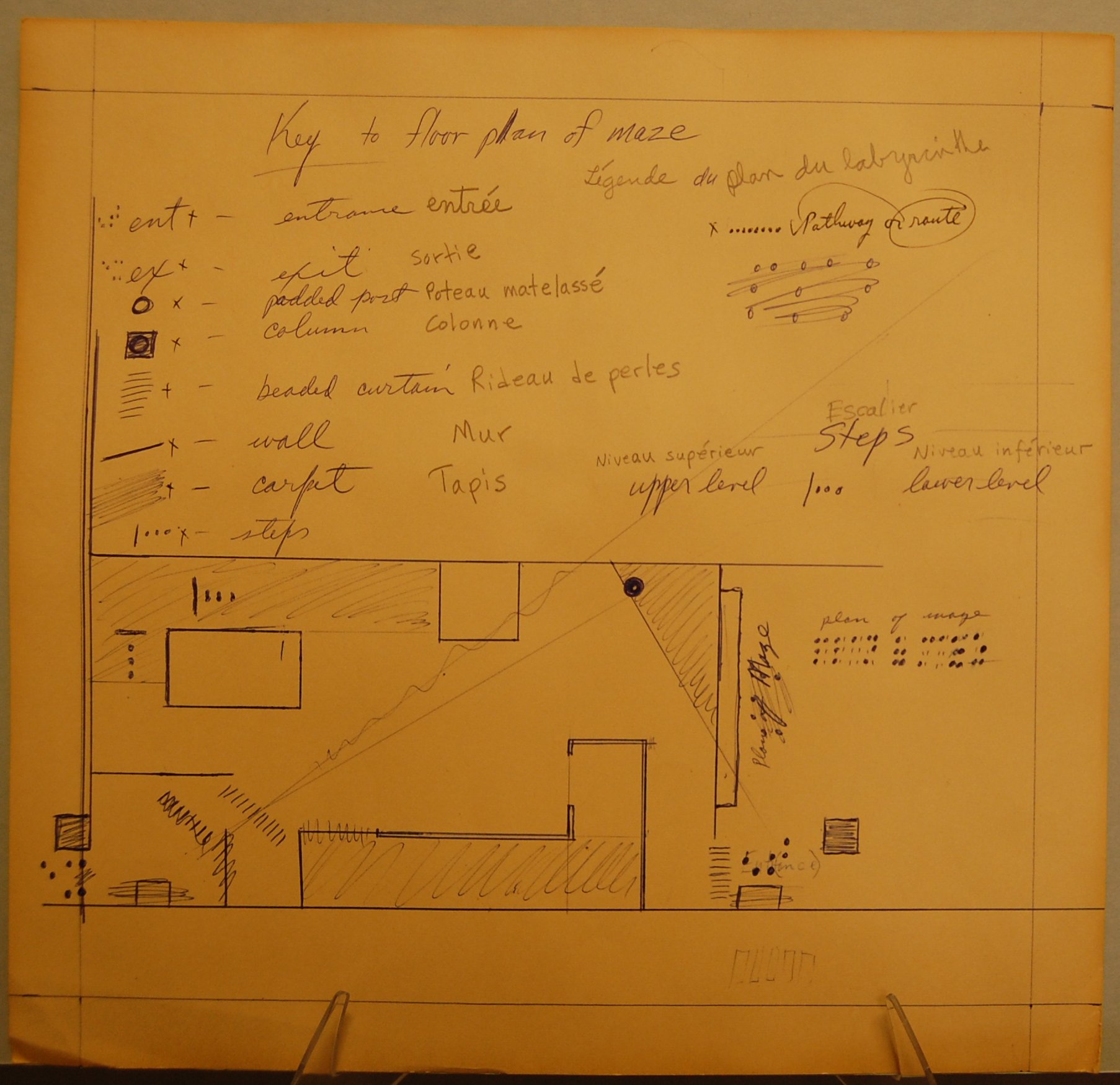 Handwritten floor plan of maze-31