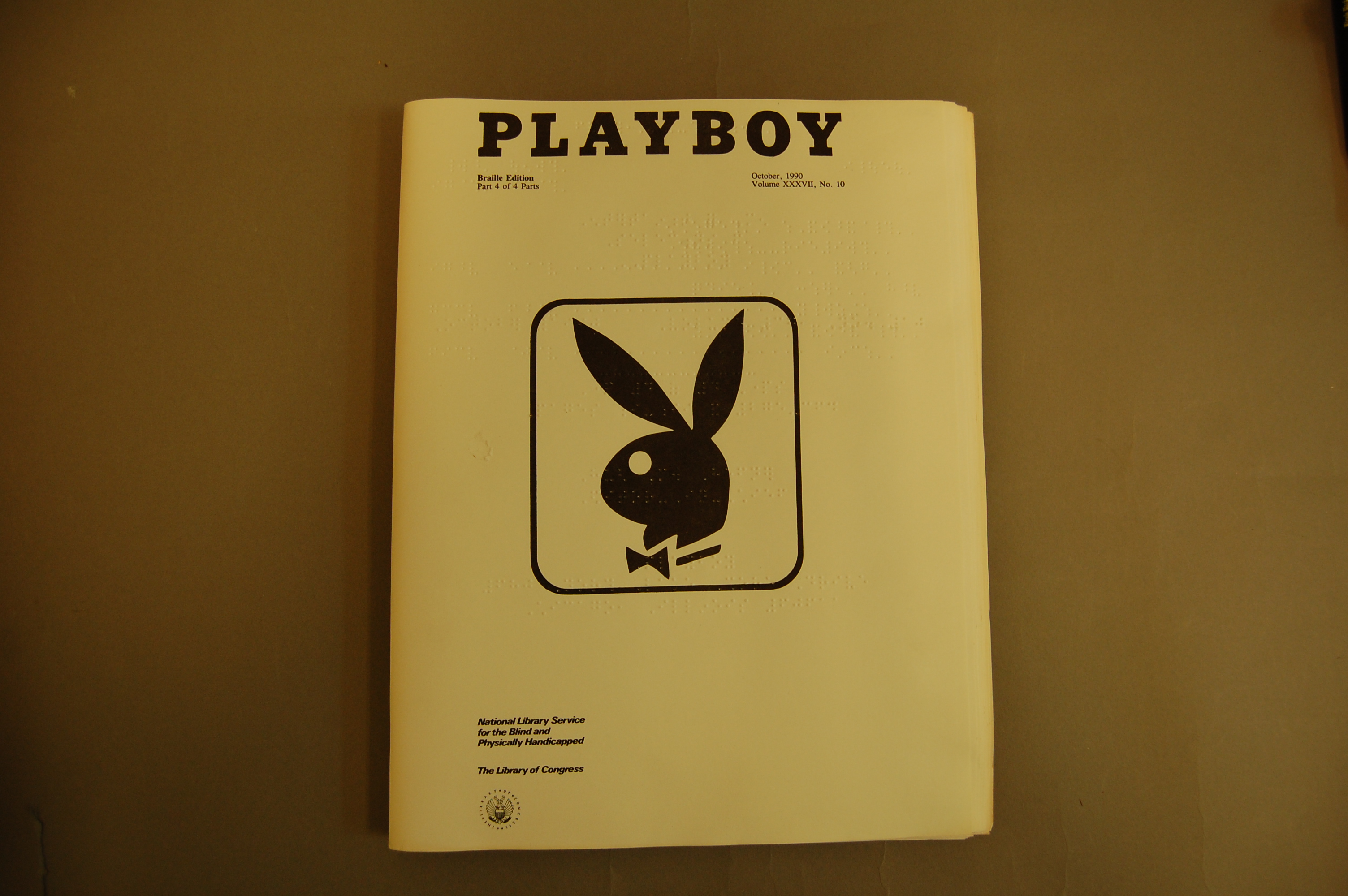 Cover of braille edition of Playboy Magazine-1